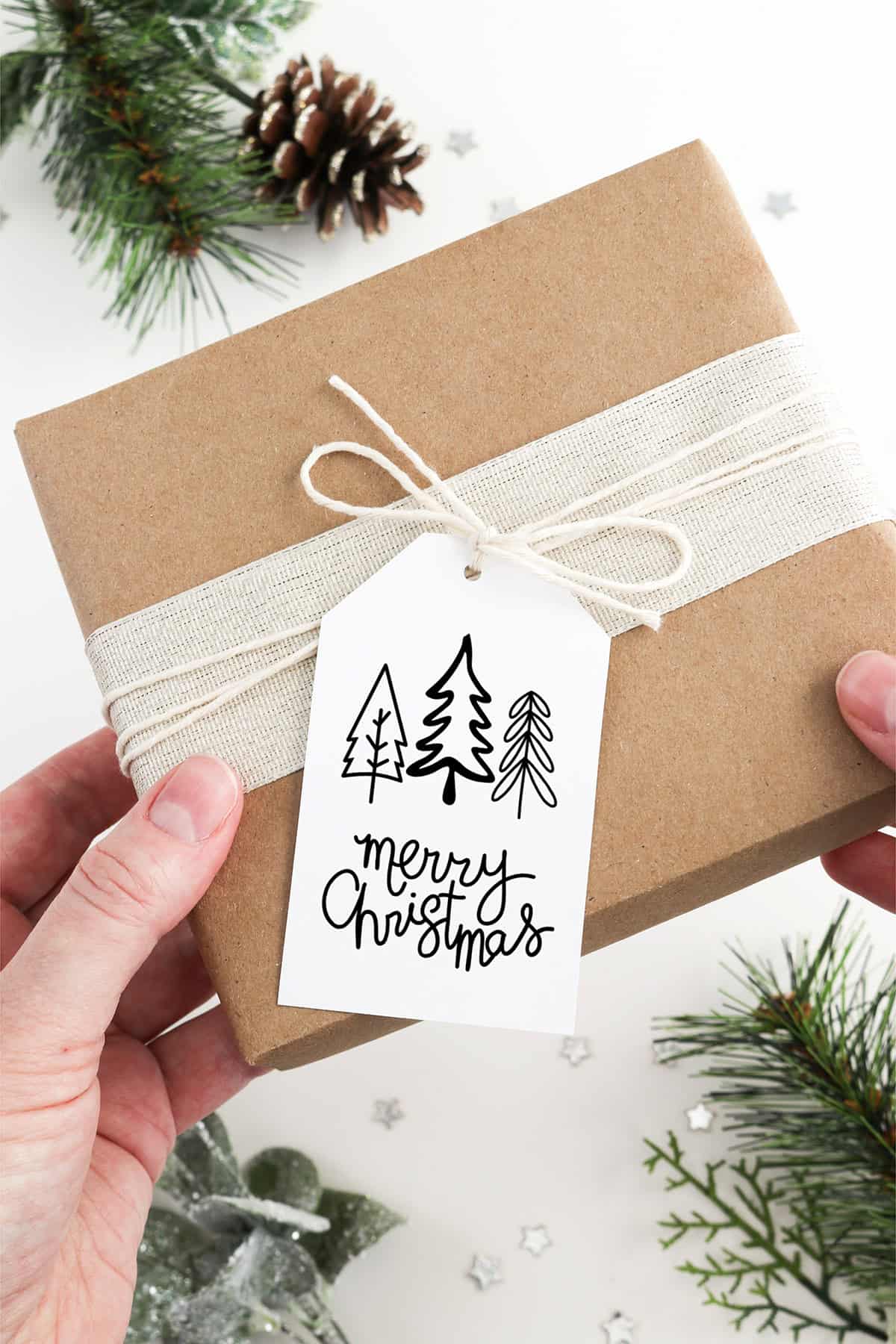 free printable black and white christmas gift tags - aubree originals